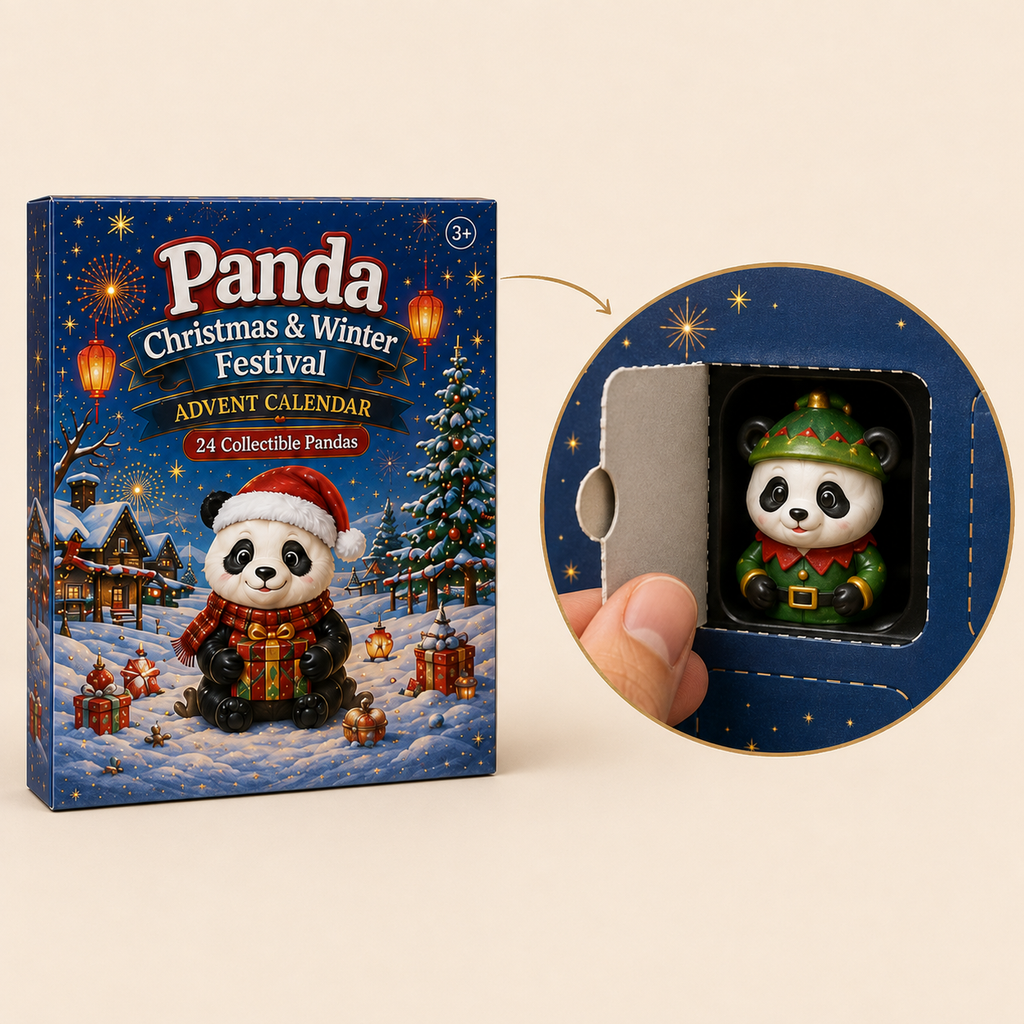 Numbered door detail of the panda advent calendar