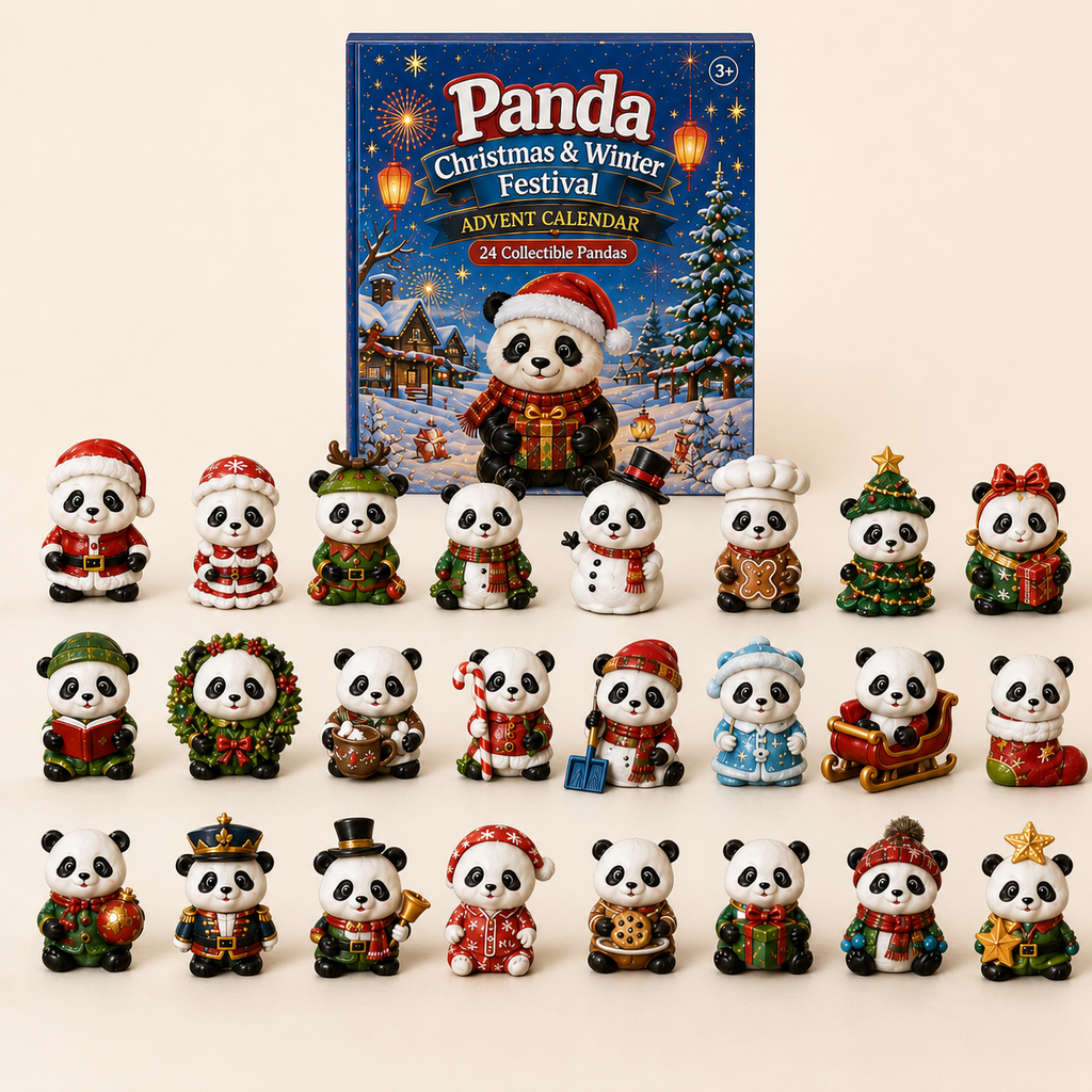 Complete collection of 24 collectible pandas