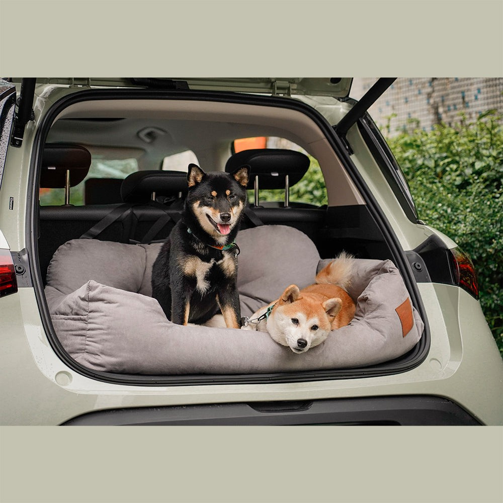 Dog Car Seat Bed - Bolster Design, Three Harness Attachments