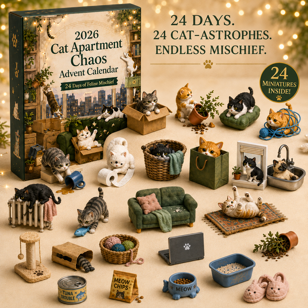 Collectible cat figurines causing mischief