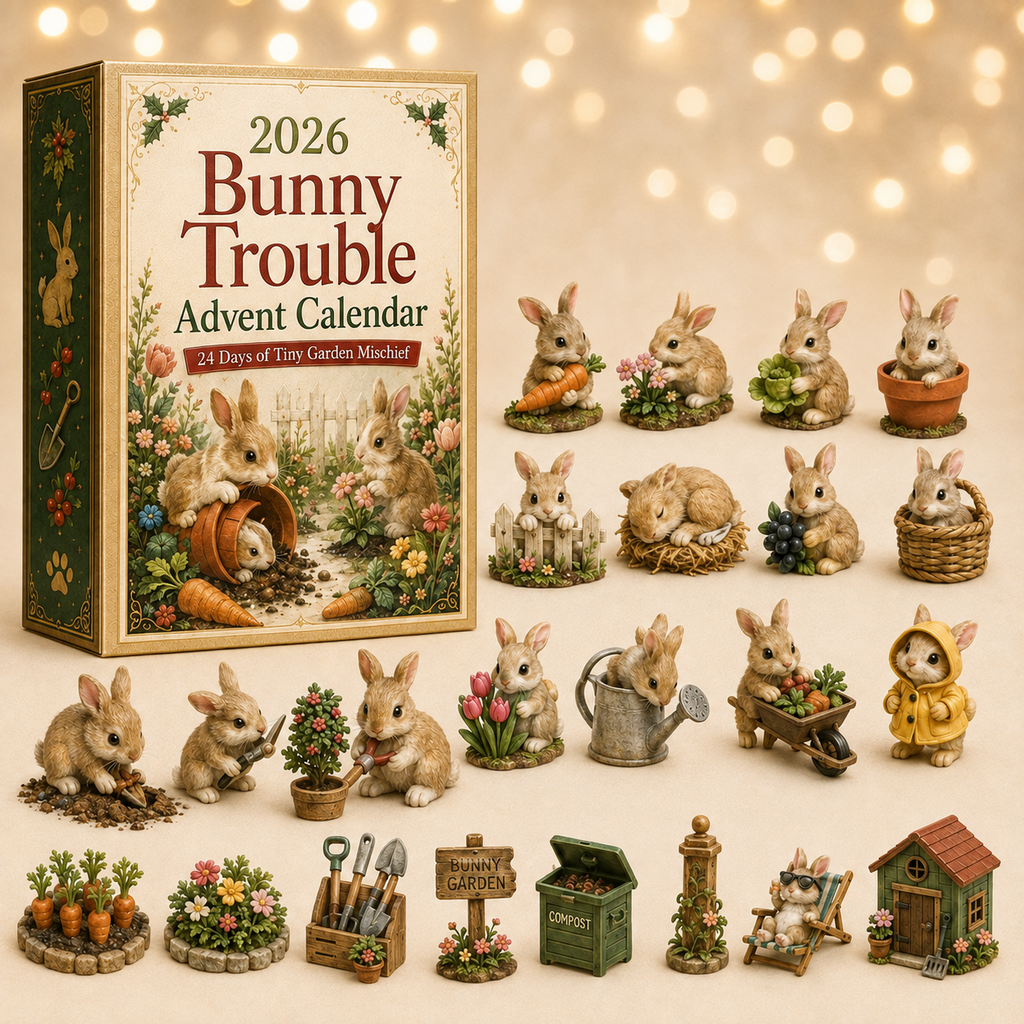 Bunny advent calendar with 24 numbered doors