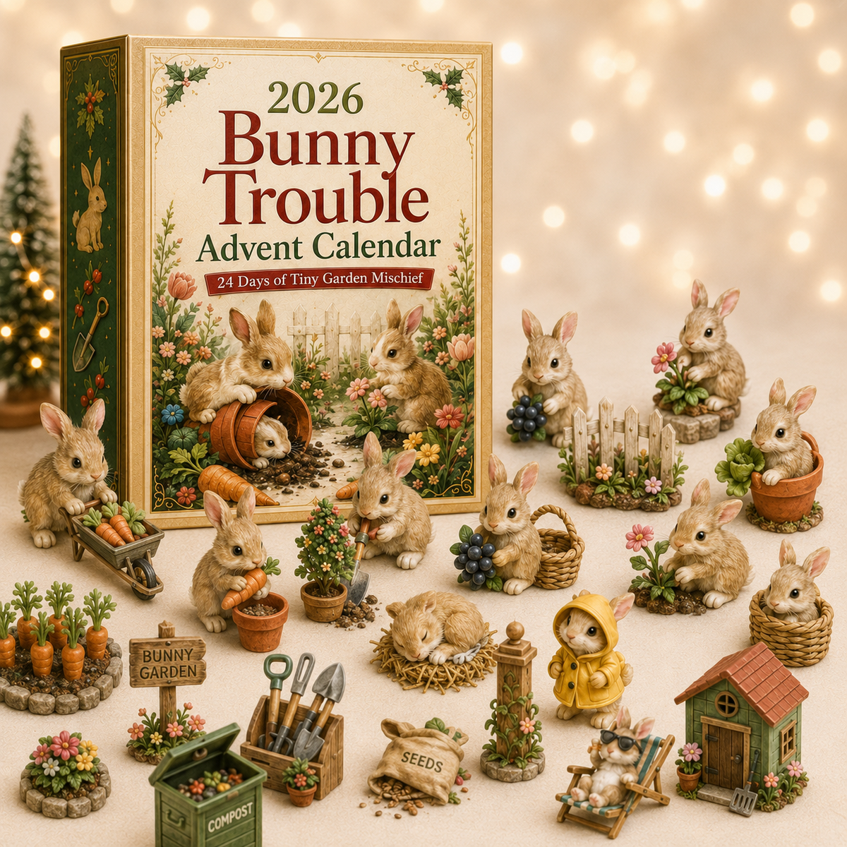 Collectible bunny figurines from the advent calendar