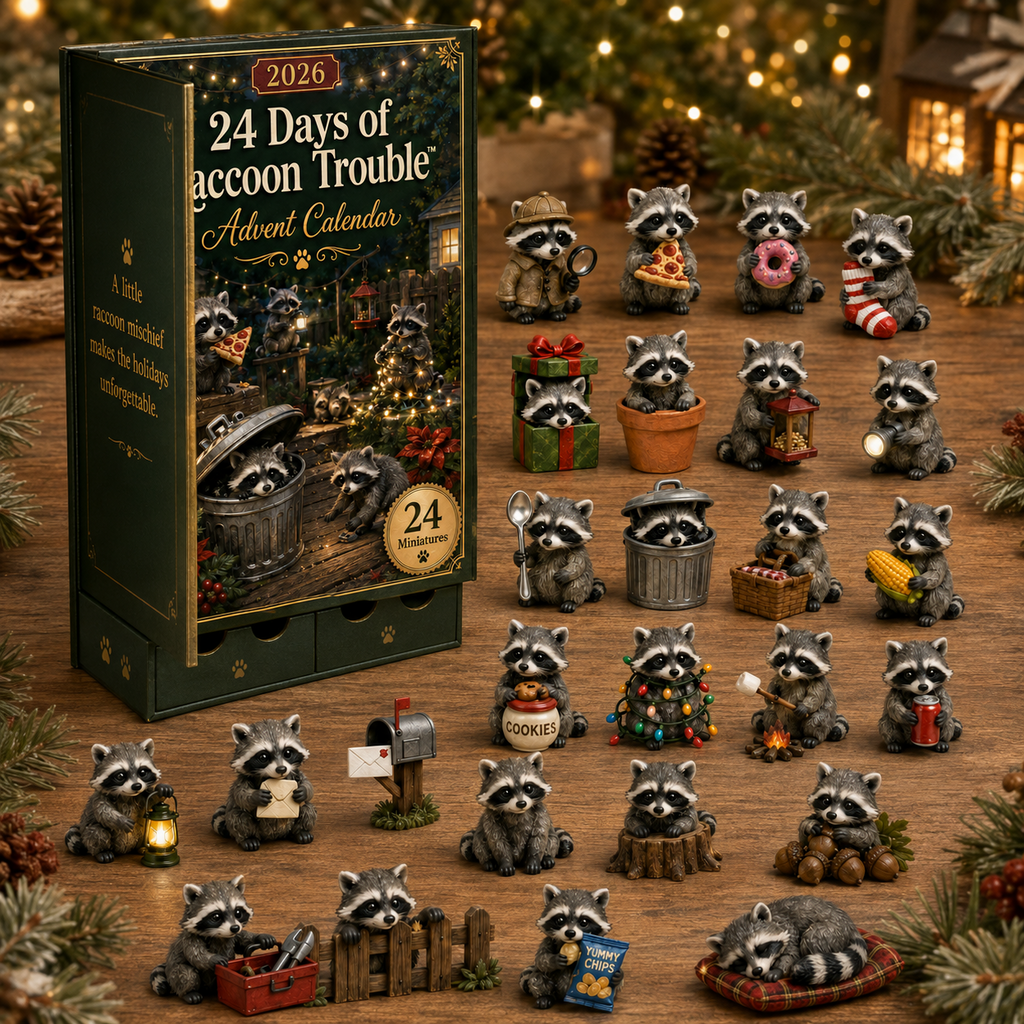 Raccoon figurine detail