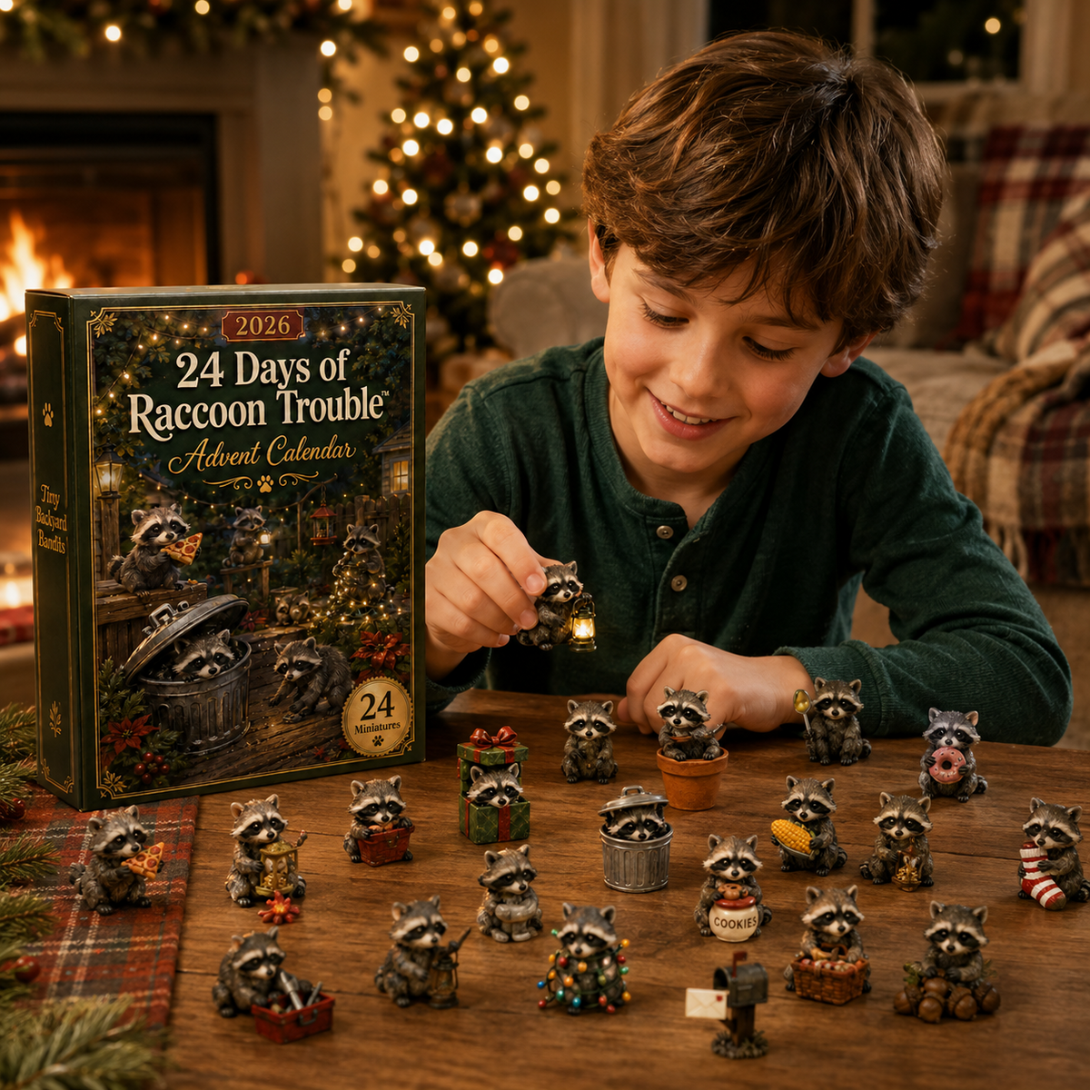 Raccoon mischief advent calendar Christmas gift