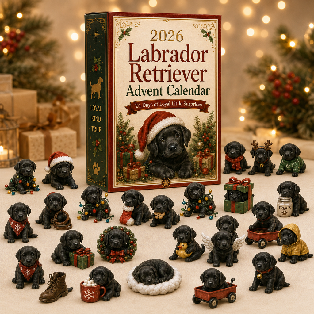 Labrador advent calendar with 24 numbered doors