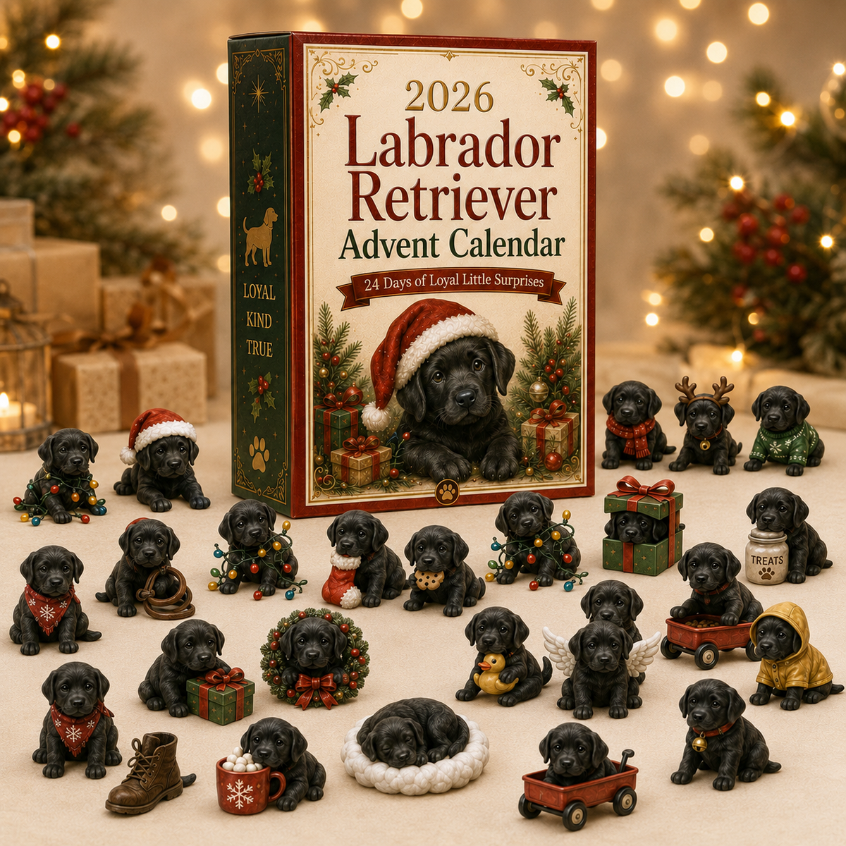 Labrador advent calendar with 24 numbered doors