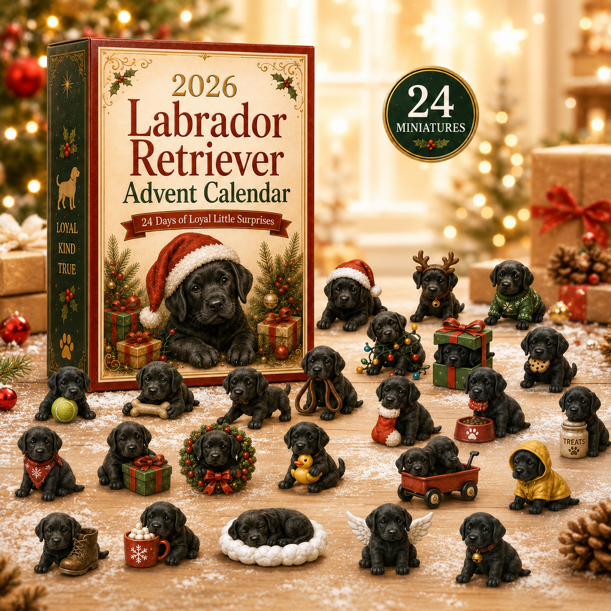 Collectible Labrador figurines from the advent calendar