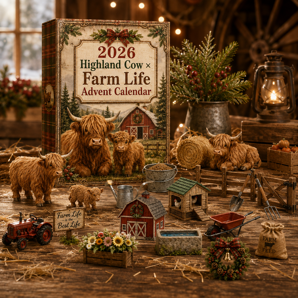 Highland cow farm figurine detail
