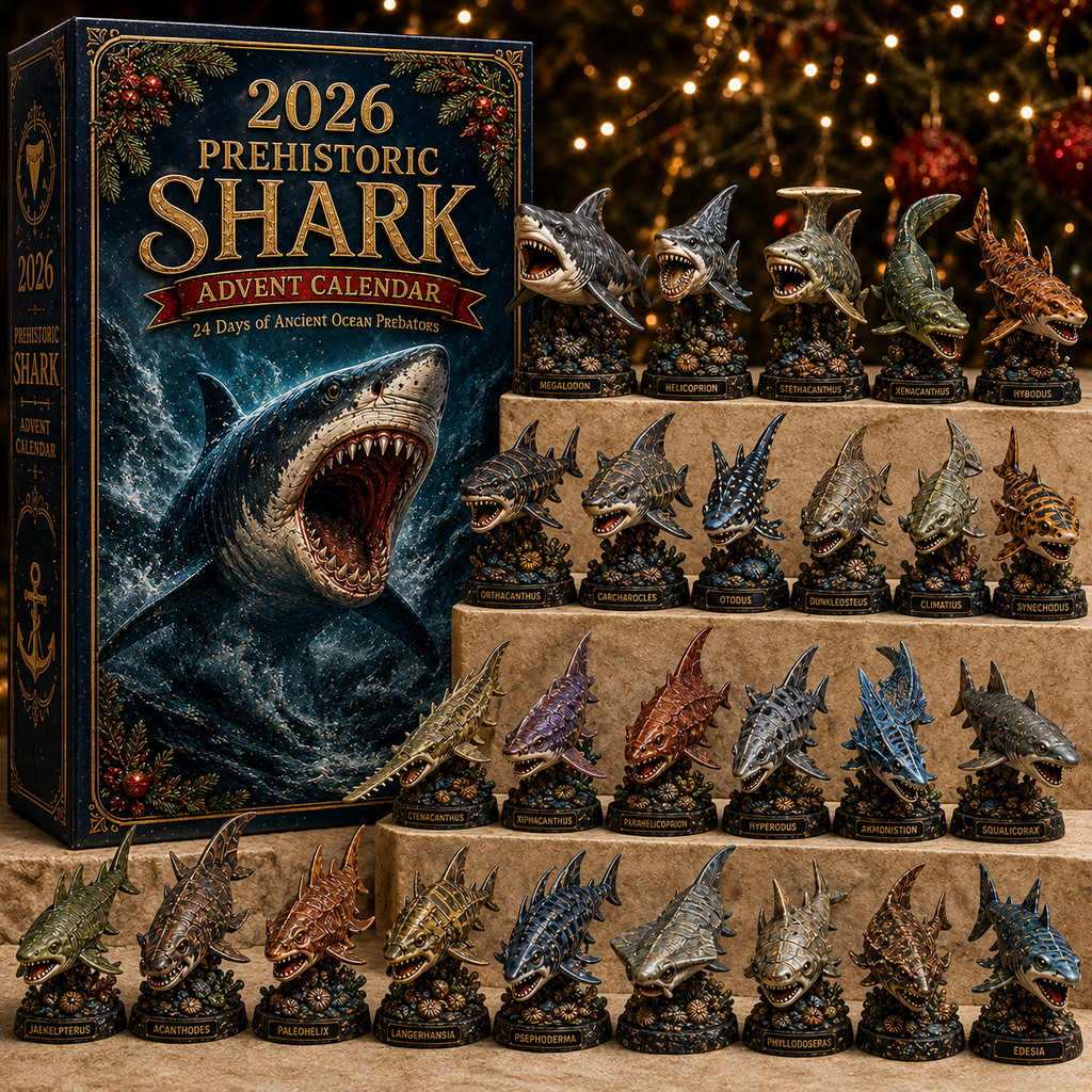 Prehistoric Shark Advent Calendar 2026 with 24 Figurines