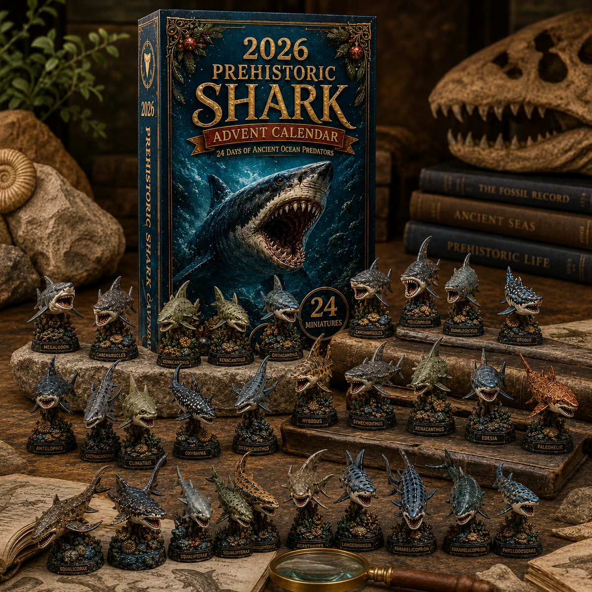 Prehistoric shark figurine detail