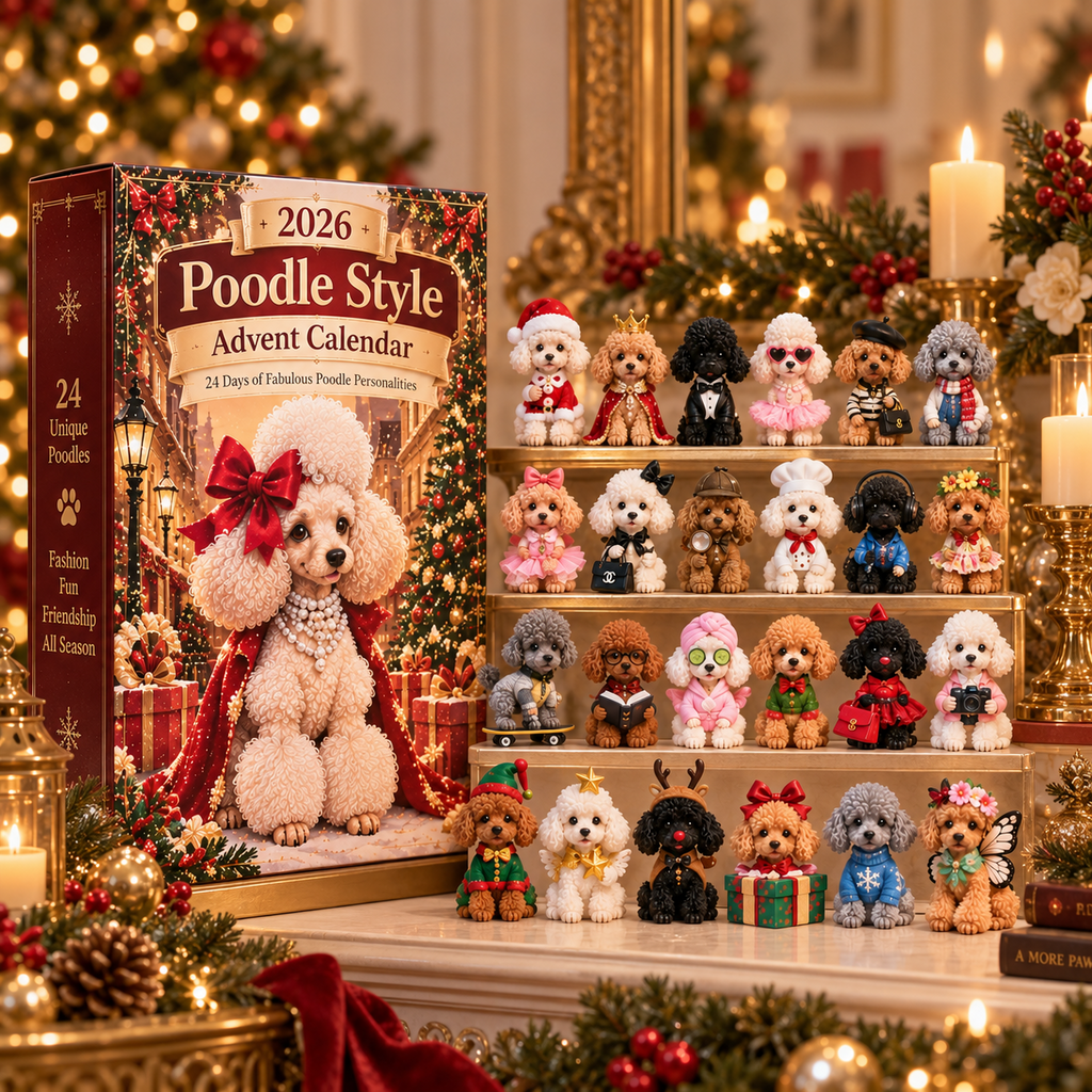 Complete 24 poodle figurine collection