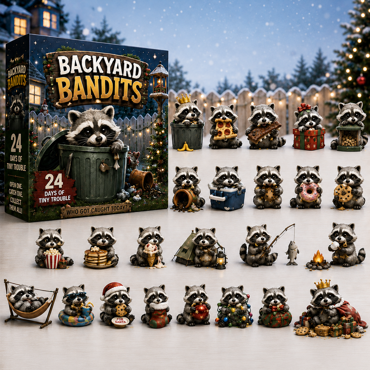 Raccoon Advent Calendar 2026 with 24 Collectible Figurines