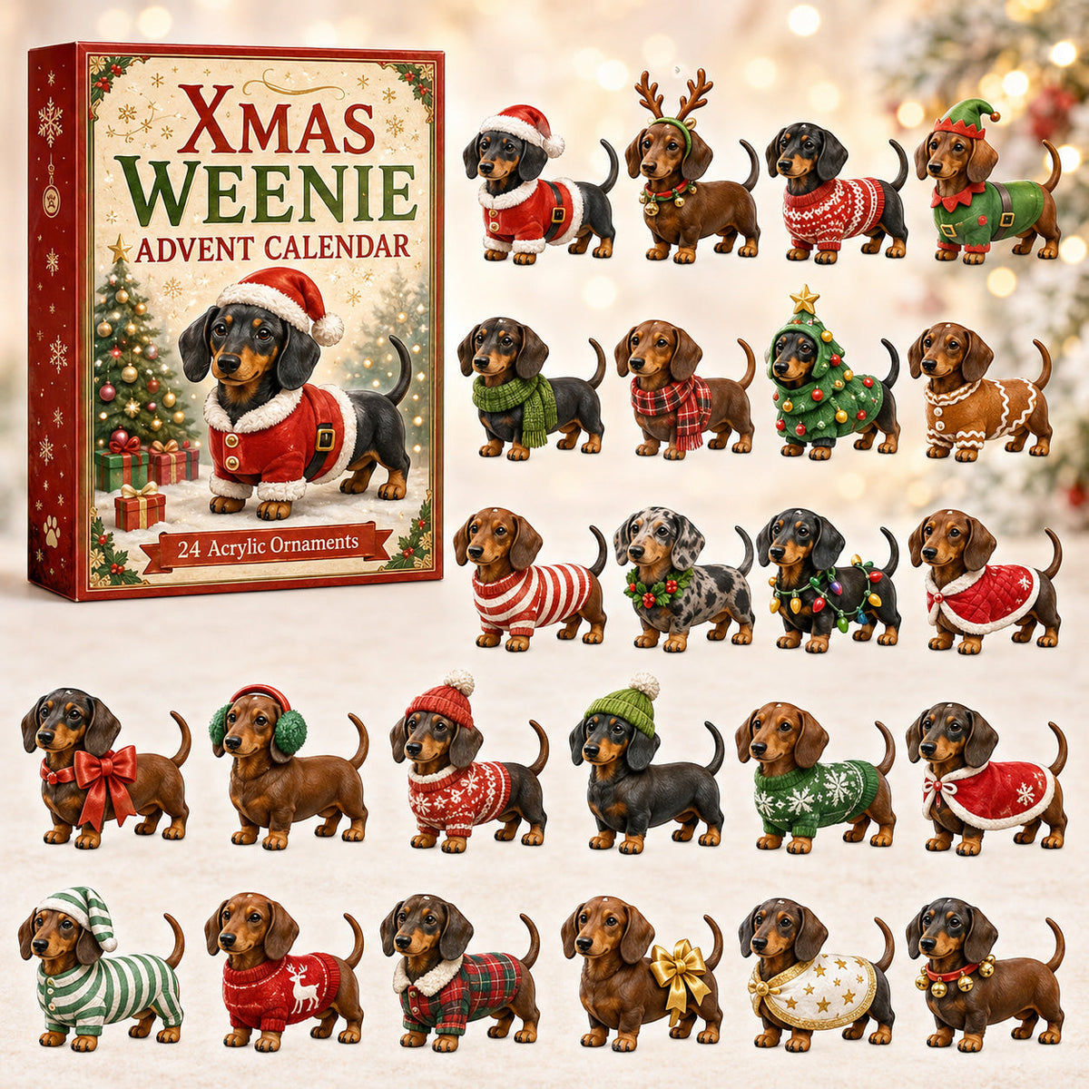 2026 Christmas Dachshund Advent Calendar – 24 Festive Collectibles for Dog Lovers 0