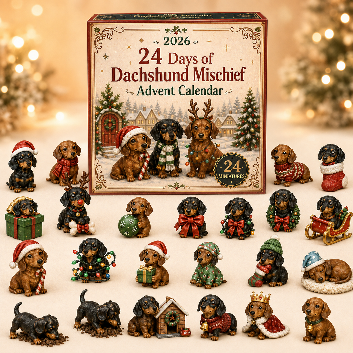 2026 Dachshund Mischief Advent Calendar - 24 Days of Festive Doxie Surprises for Holiday Countdown 1