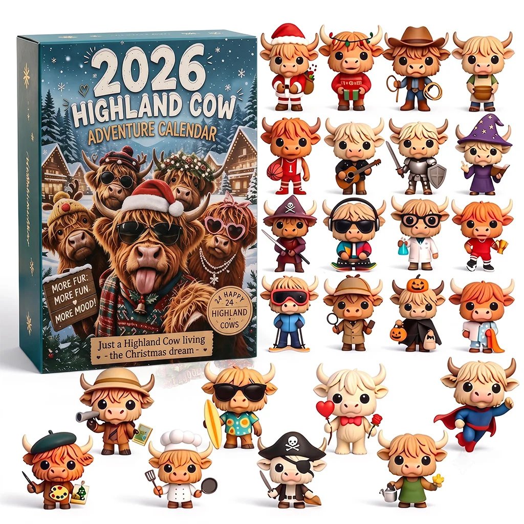 2026 Highland Cow Advent Calendar | 24 Unique Collectible Figurines for Festive Holiday Fun 0