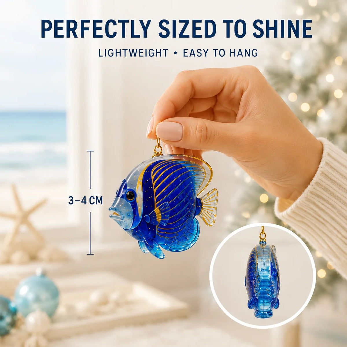 2026 Sea Glass Ocean Fish Advent Calendar – 24 Handcrafted Coastal Ornaments for Christmas Decor 2