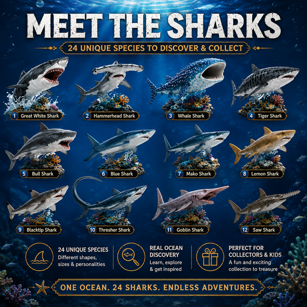 2026 Shark World Advent Calendar - 24 Days of Unique Shark Figures for Fun Discoveries 2