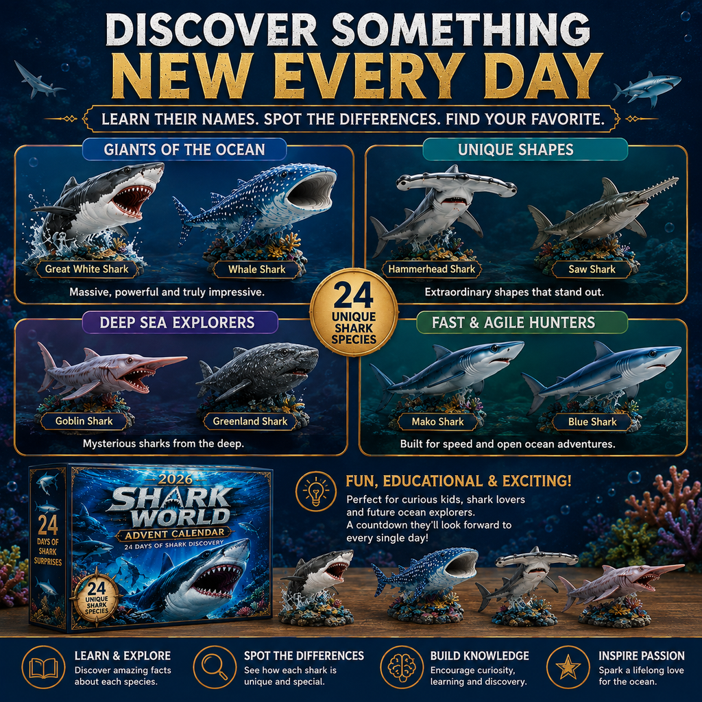 2026 Shark World Advent Calendar - 24 Days of Unique Shark Figures for Fun Discoveries 4