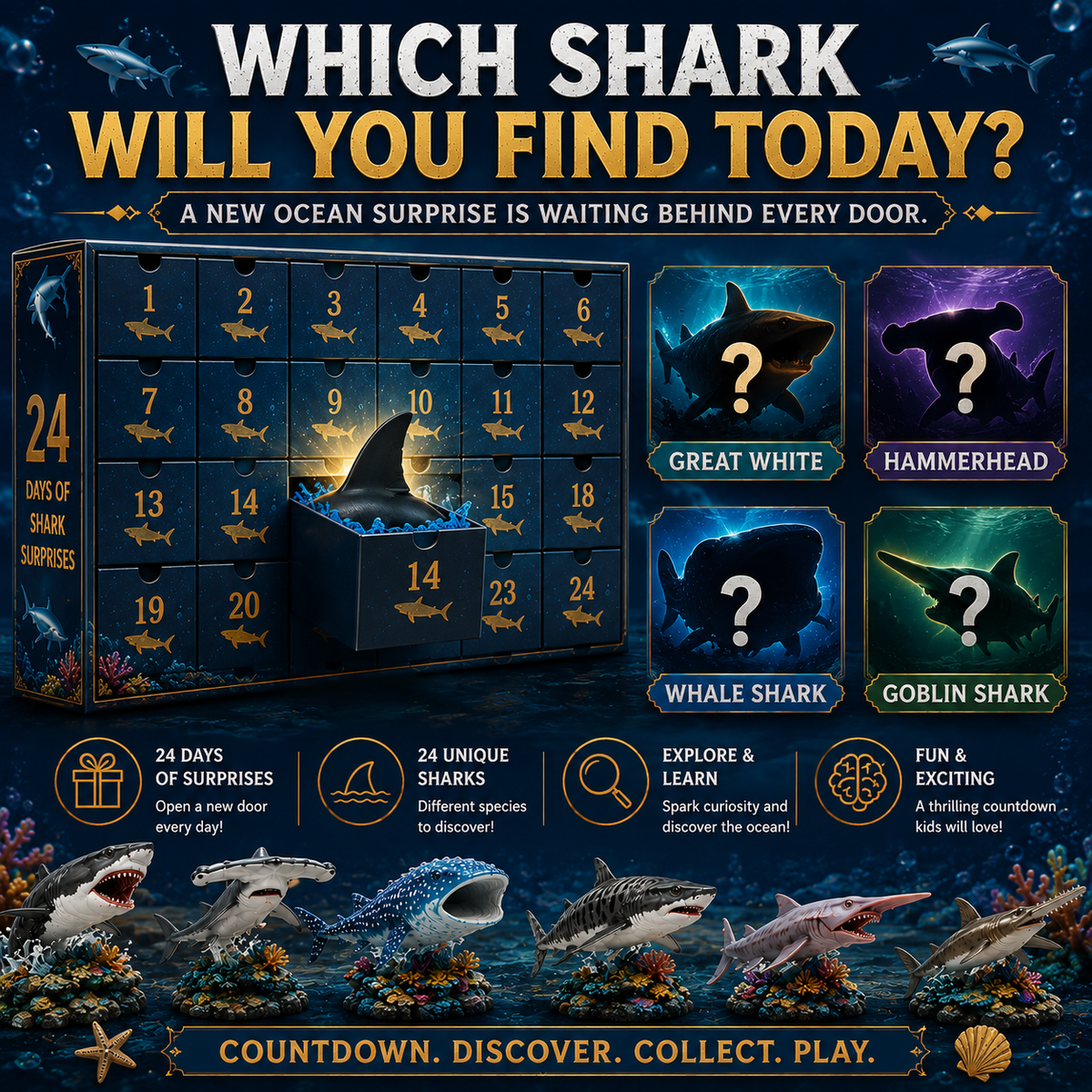 2026 Shark World Advent Calendar - 24 Days of Unique Shark Figures for Fun Discoveries 5