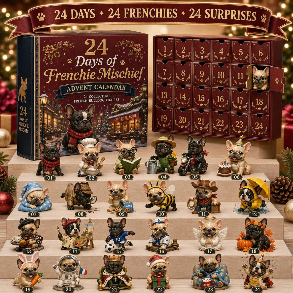 24-Day French Bulldog Christmas Advent Calendar - Collect Unique Frenchie Characters with Daily Holiday Surprises 0