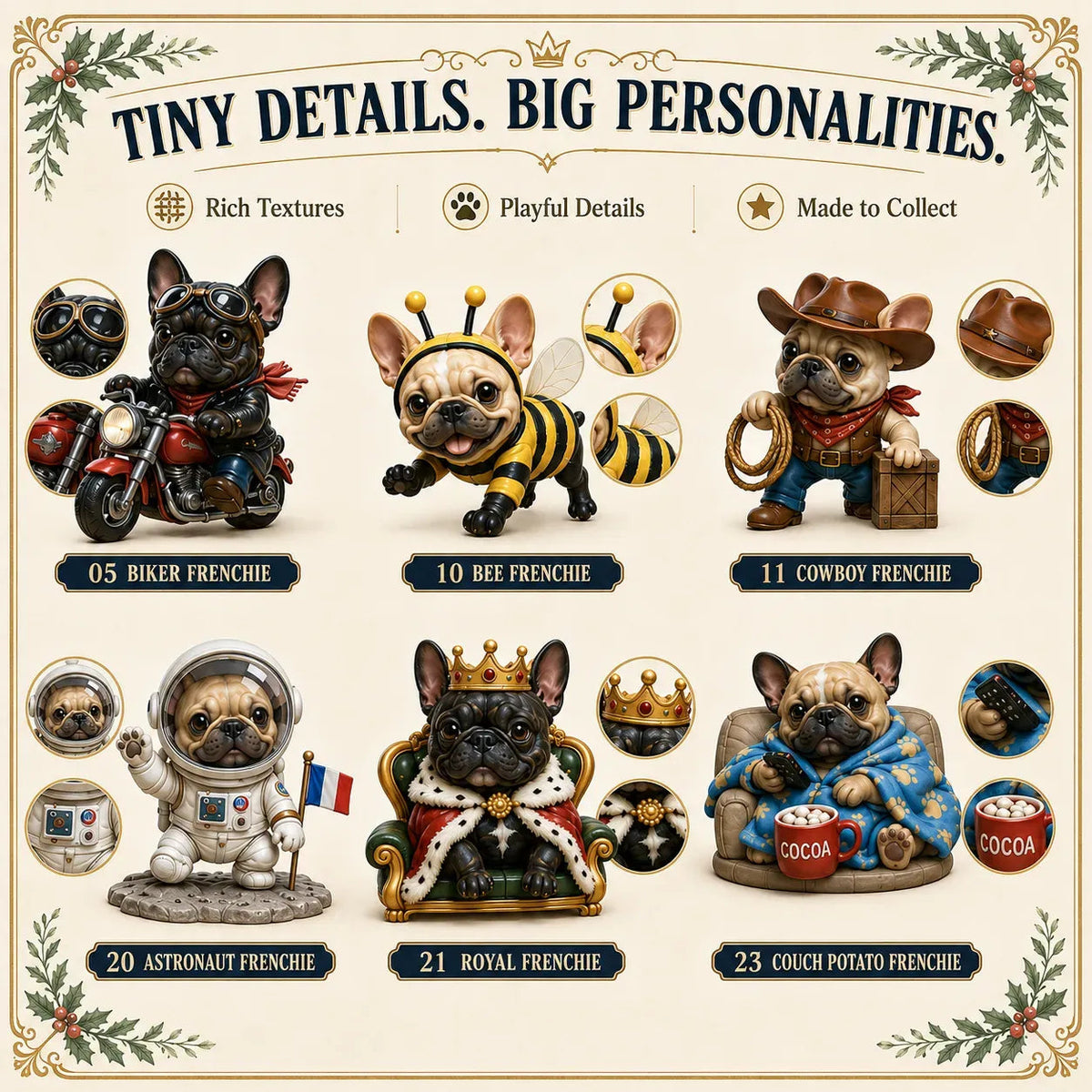 24-Day French Bulldog Christmas Advent Calendar - Collect Unique Frenchie Characters with Daily Holiday Surprises 2