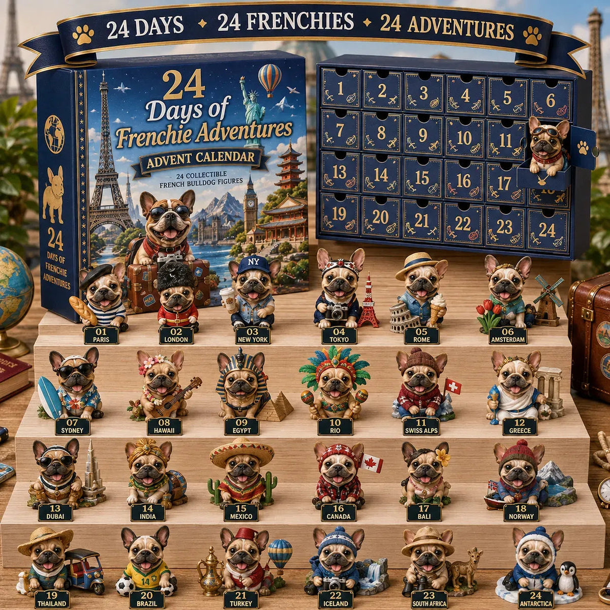 24-Day French Bulldog Christmas Advent Calendar - Collect Unique Frenchie Characters with Daily Holiday Surprises 8