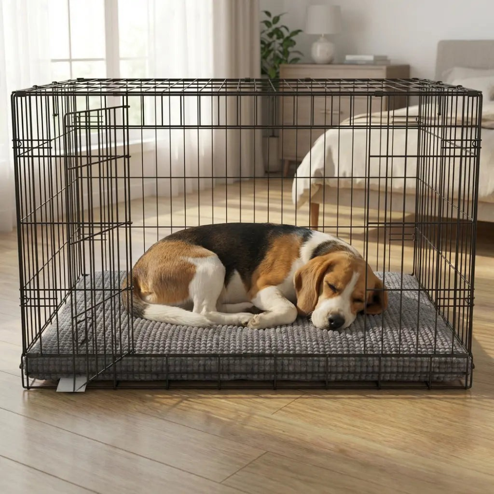 Dog Crate Bed - Memory Foam, Water-Resistant Chenille Cover