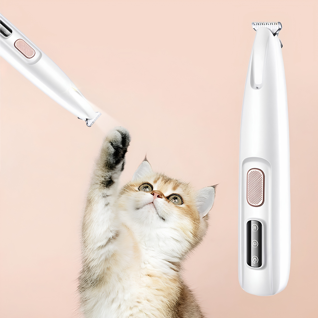 Dog Paw Trimmer - Quiet Operation, LED Light, Ceramic Blades
