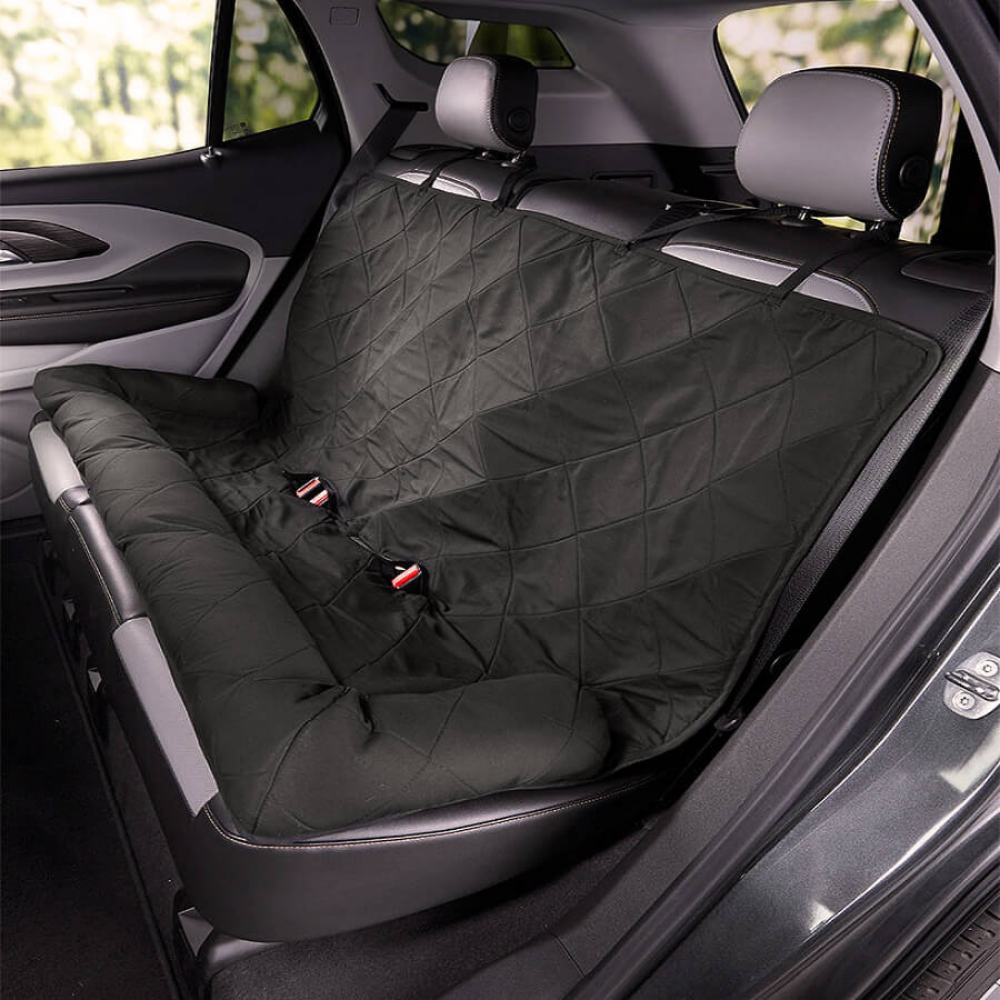 Dog Car Seat Bed - Bolster Design, Three Harness Attachments
