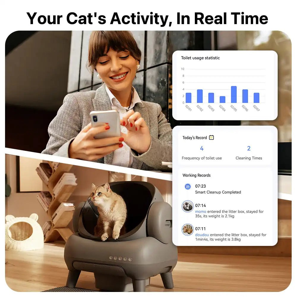 Open-Top Automatic Self-Cleaning Cat Litter Box