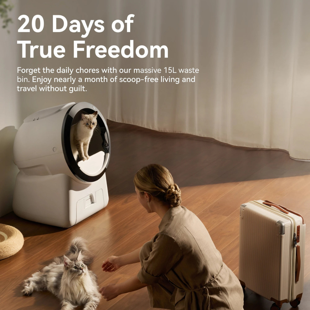 Self-Cleaning Cat Litter Box with Dual-Camera AI Vision & 12L Waste Bin