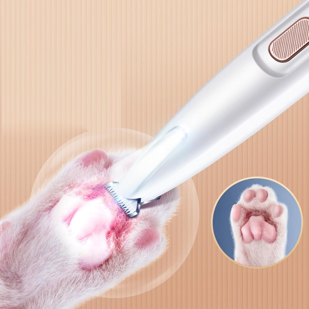 Dog Paw Trimmer - Quiet Operation, LED Light, Ceramic Blades