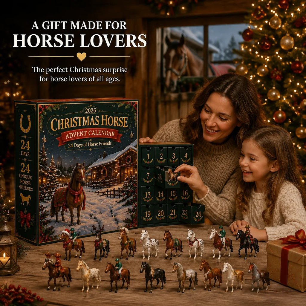 Horse advent calendar with 24 numbered doors