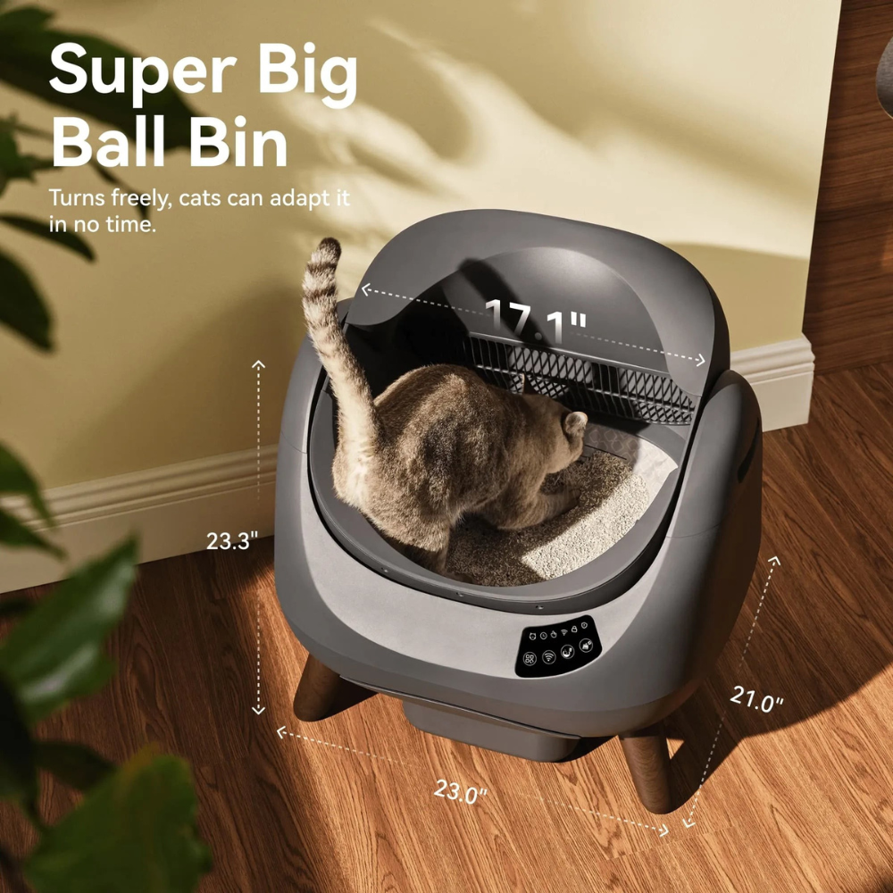 Open Self-Cleaning Litter Box for Multi-Cat Households – Automatic Waste Cleaning & Odor Control