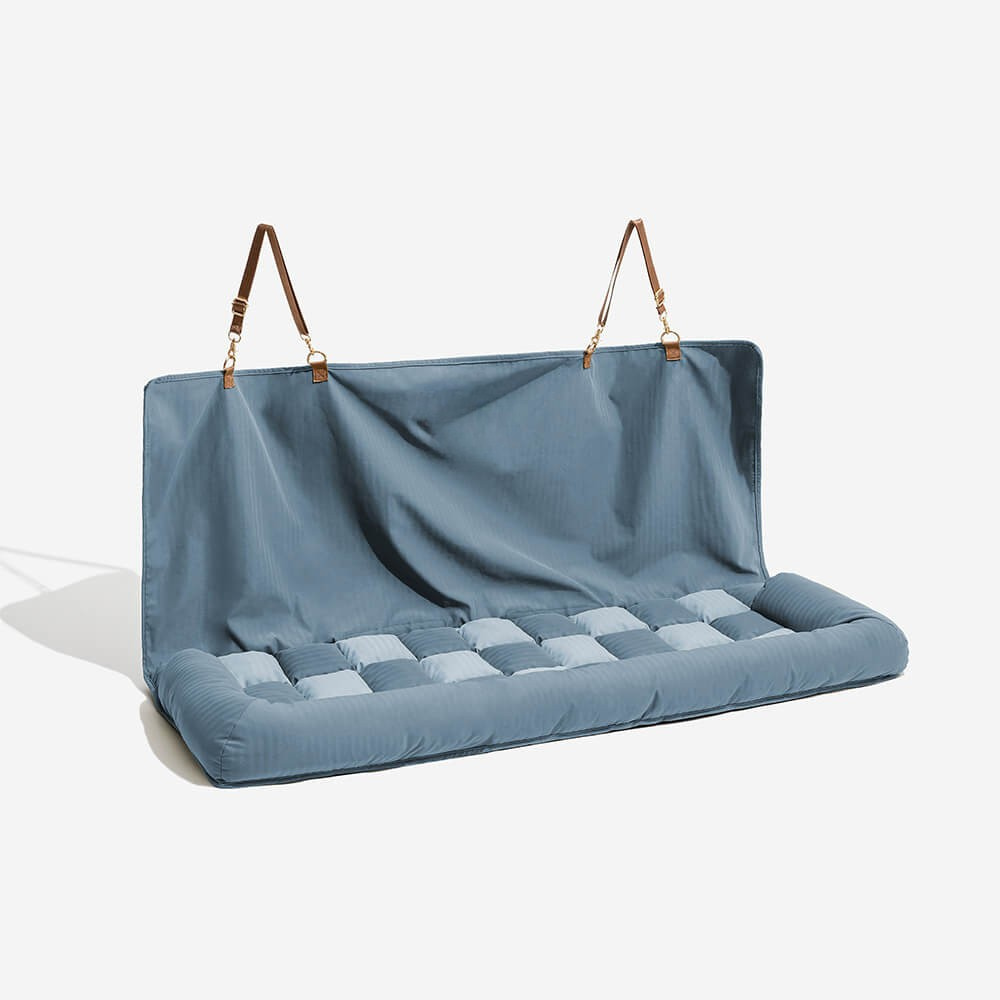 Dog Car Seat Bed with Bolstered Edges & Chessboard Pattern for Travel