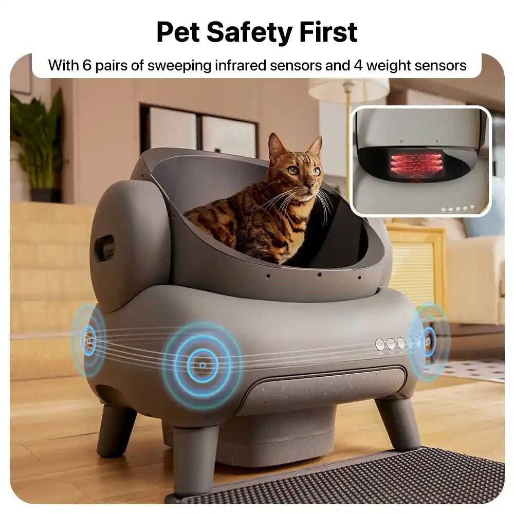 Open-Top Automatic Self-Cleaning Cat Litter Box