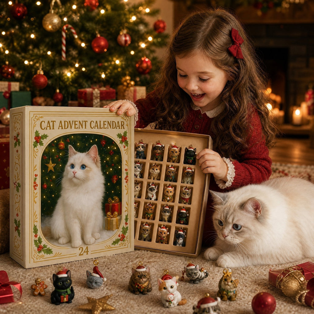 Collectible cat figurines from the advent calendar