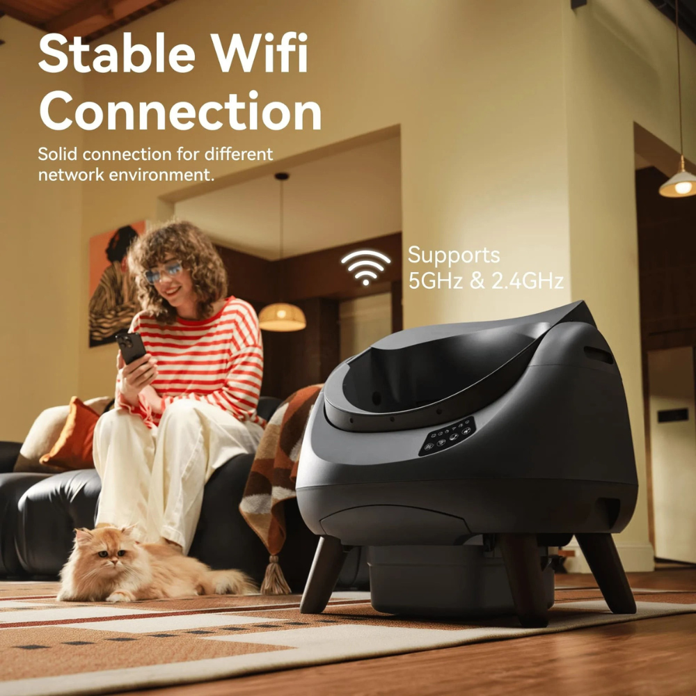 Open Self-Cleaning Litter Box for Multi-Cat Households – Automatic Waste Cleaning & Odor Control