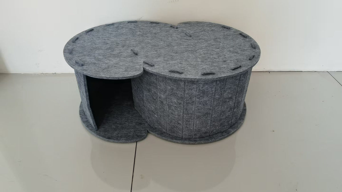 Cat Bed | C-Shaped Cave Design, Built-In Scratcher 5