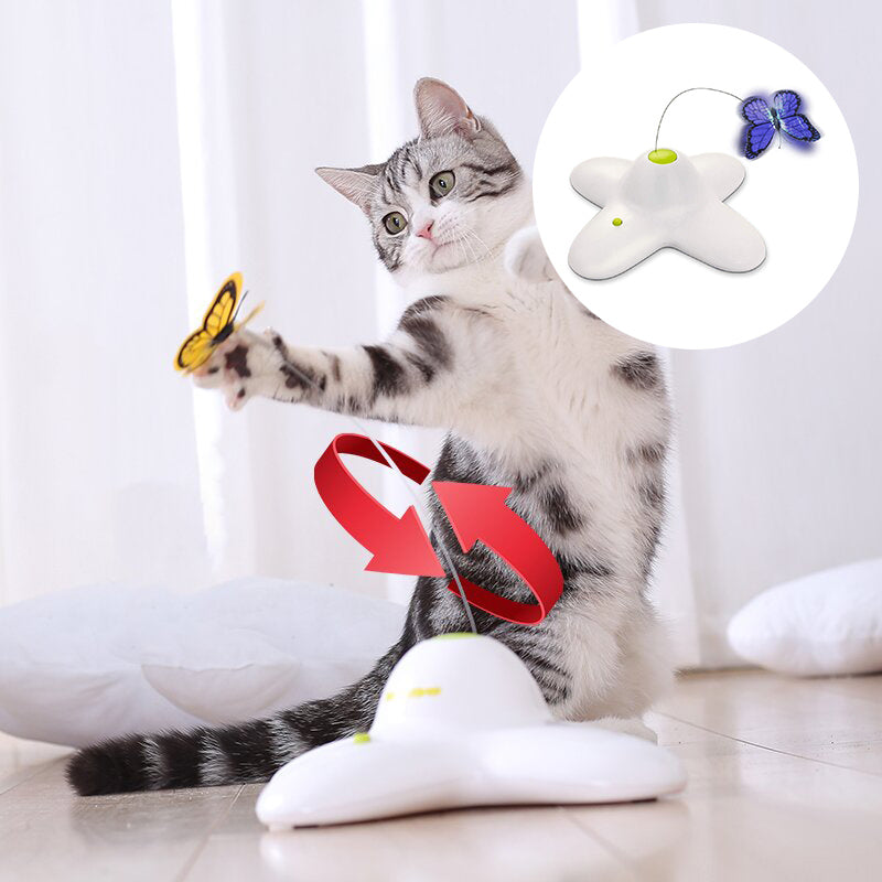 Cat Toy | Interactive Butterfly Teaser, 360-Degree Rotation 3