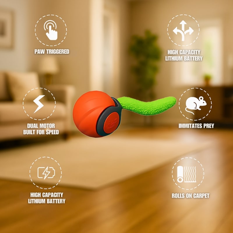 Cat Toy | Paw-Activated Interactive Ball, Durable Design 3