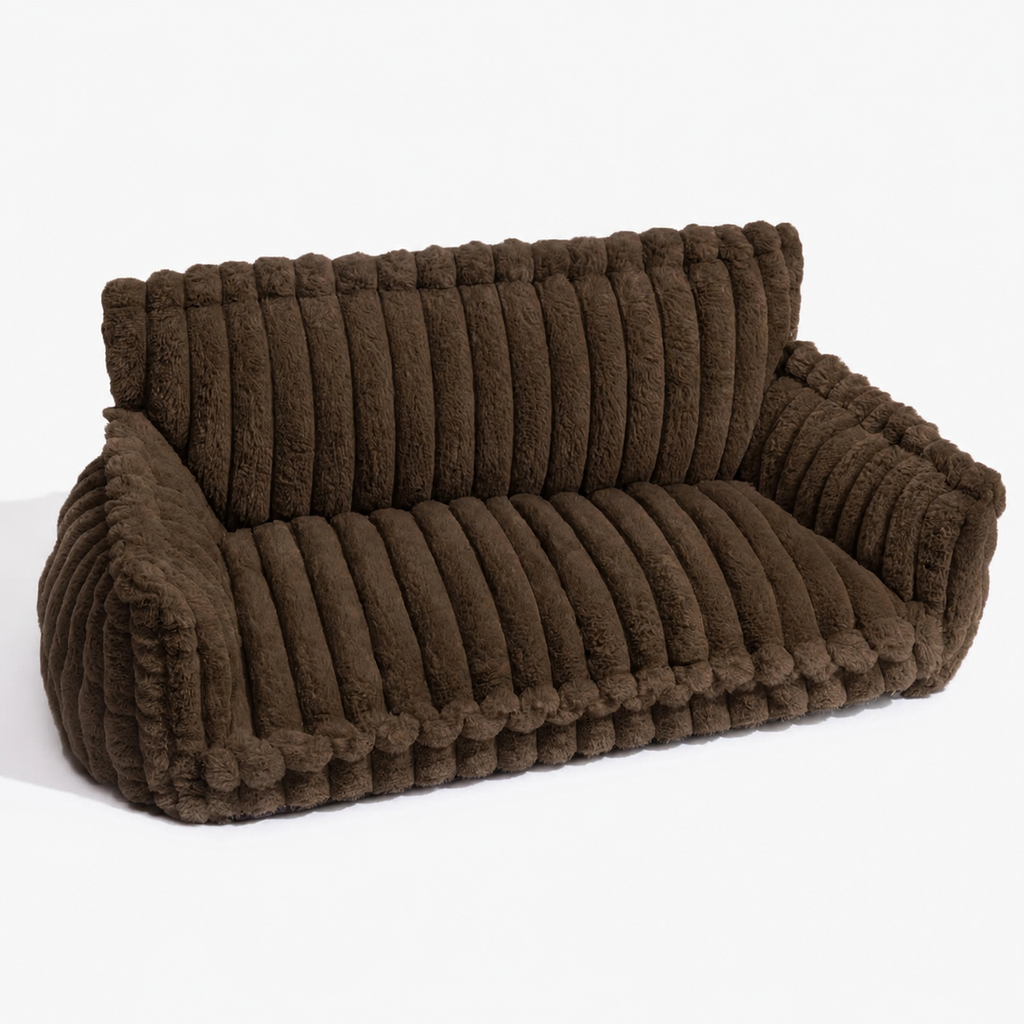 Fluffy Orthopaedic Dog Bed with Headrest