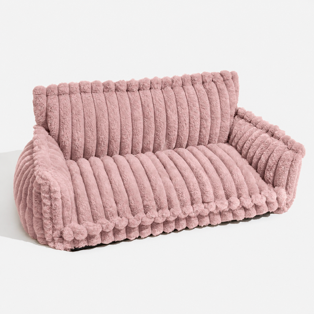 Fluffy Orthopaedic Dog Bed with Headrest