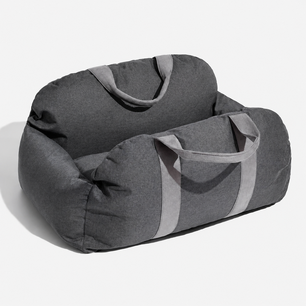 Dog Car Travel Bed with Adjustable Safety Leashes