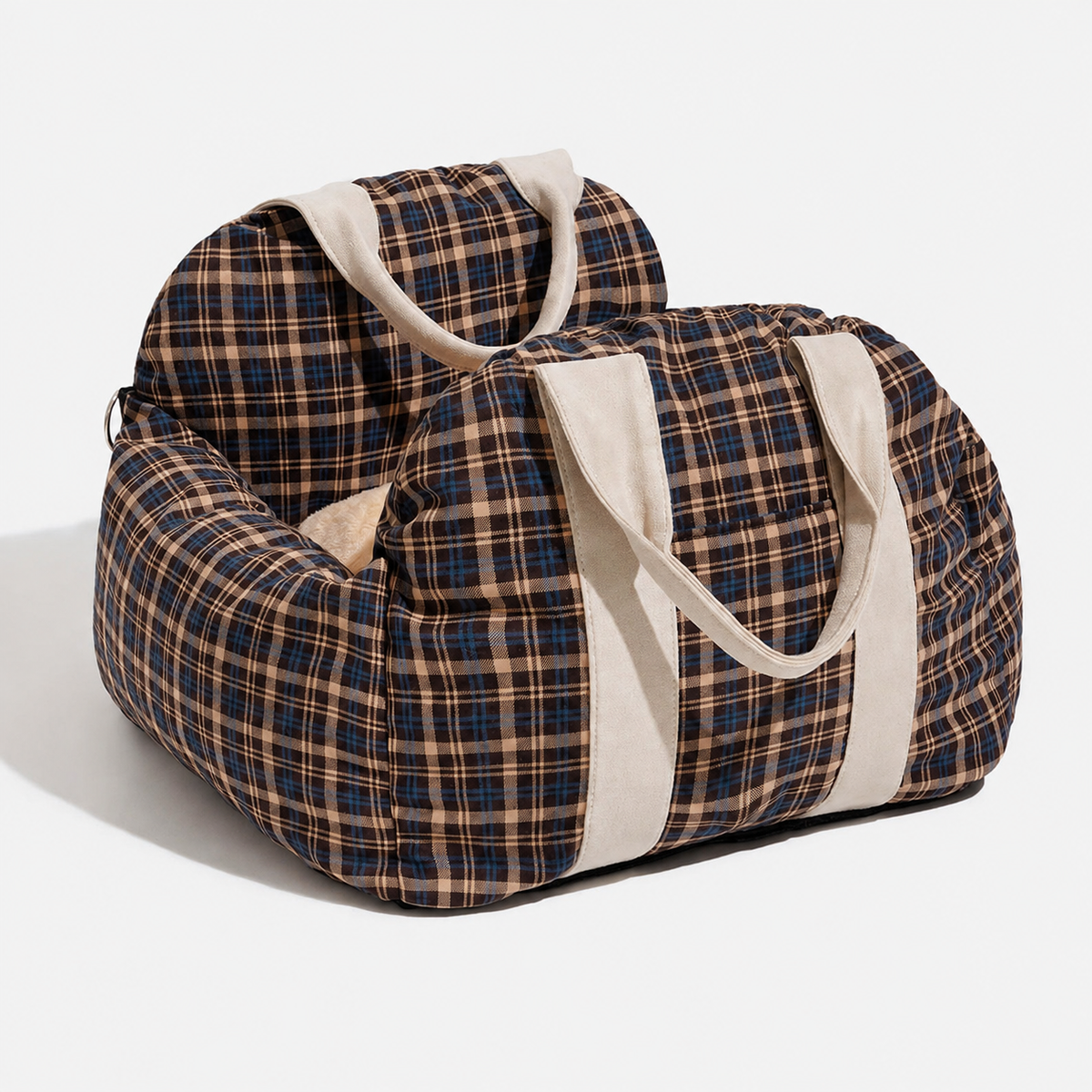 Dog Car Travel Bed with Adjustable Safety Leashes