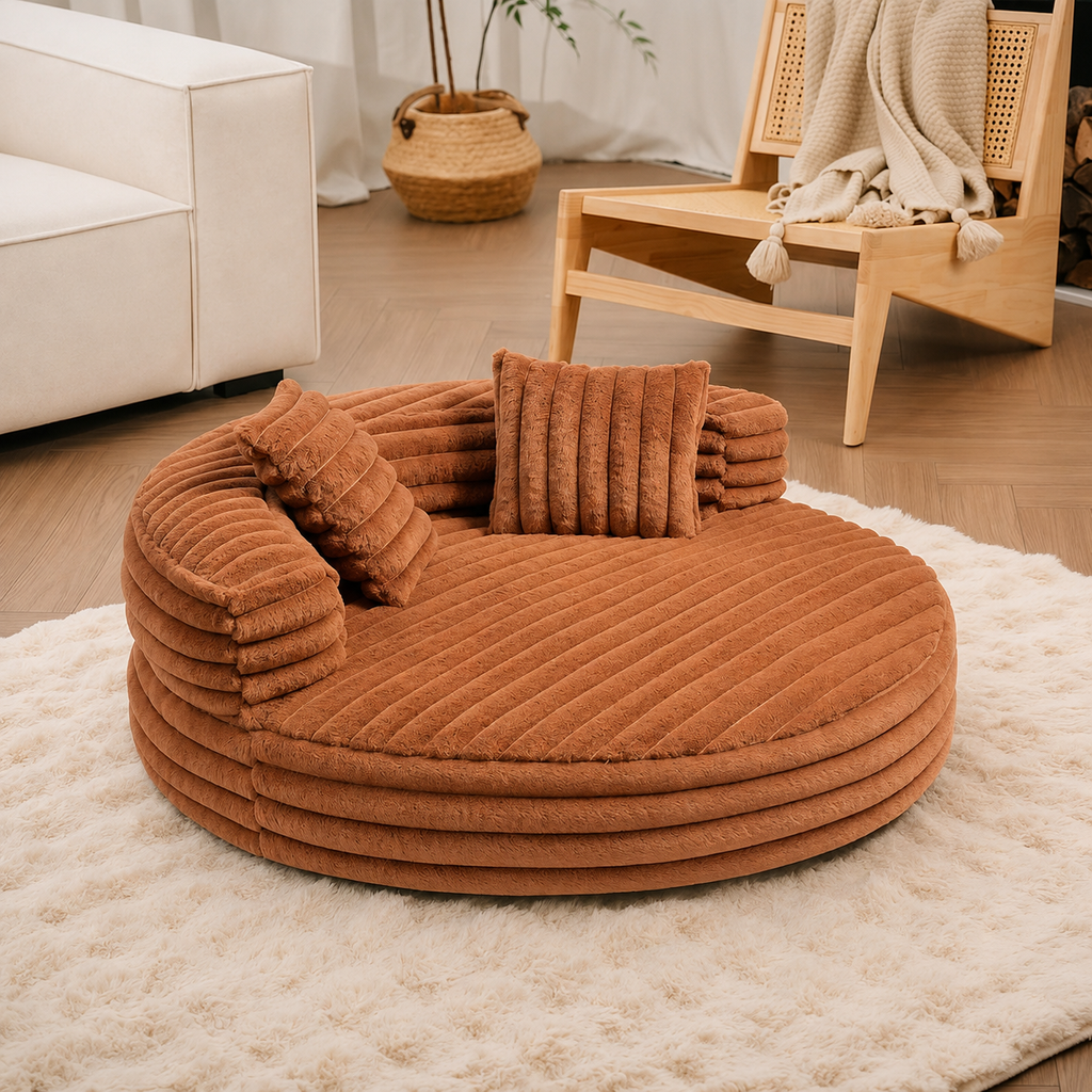Orthopaedic Dog Bed with Ribbed Plush & Raised Bolsters