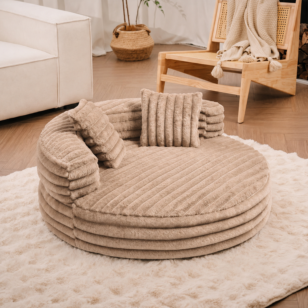 Orthopaedic Dog Bed with Ribbed Plush & Raised Bolsters