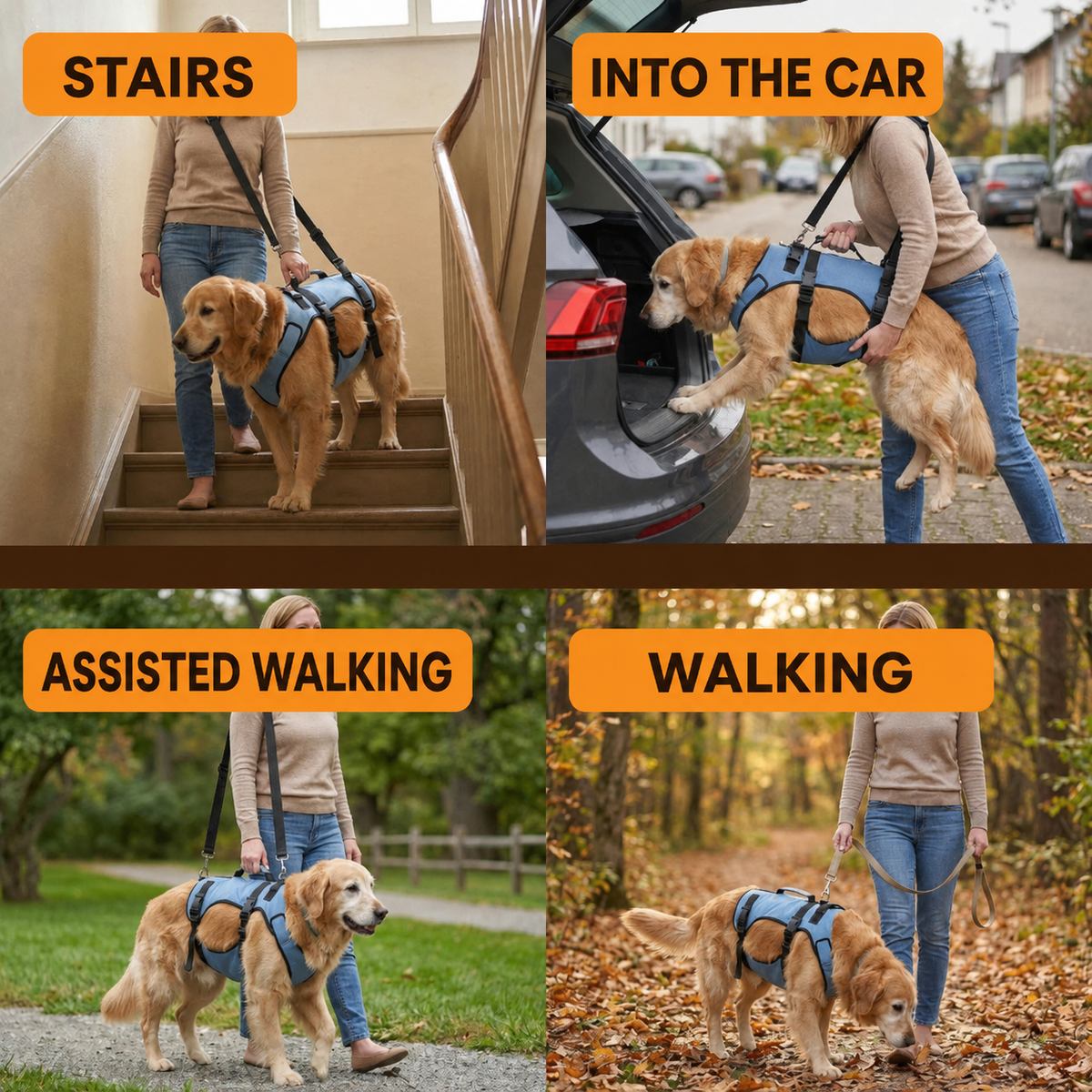 Dog Mobility Harness - Four-Point Body Support
