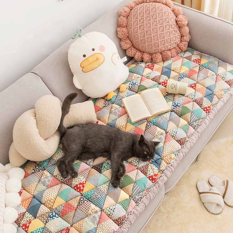 Couch Cover | Handmade Quilted Design, 100% Cotton Fabric 1