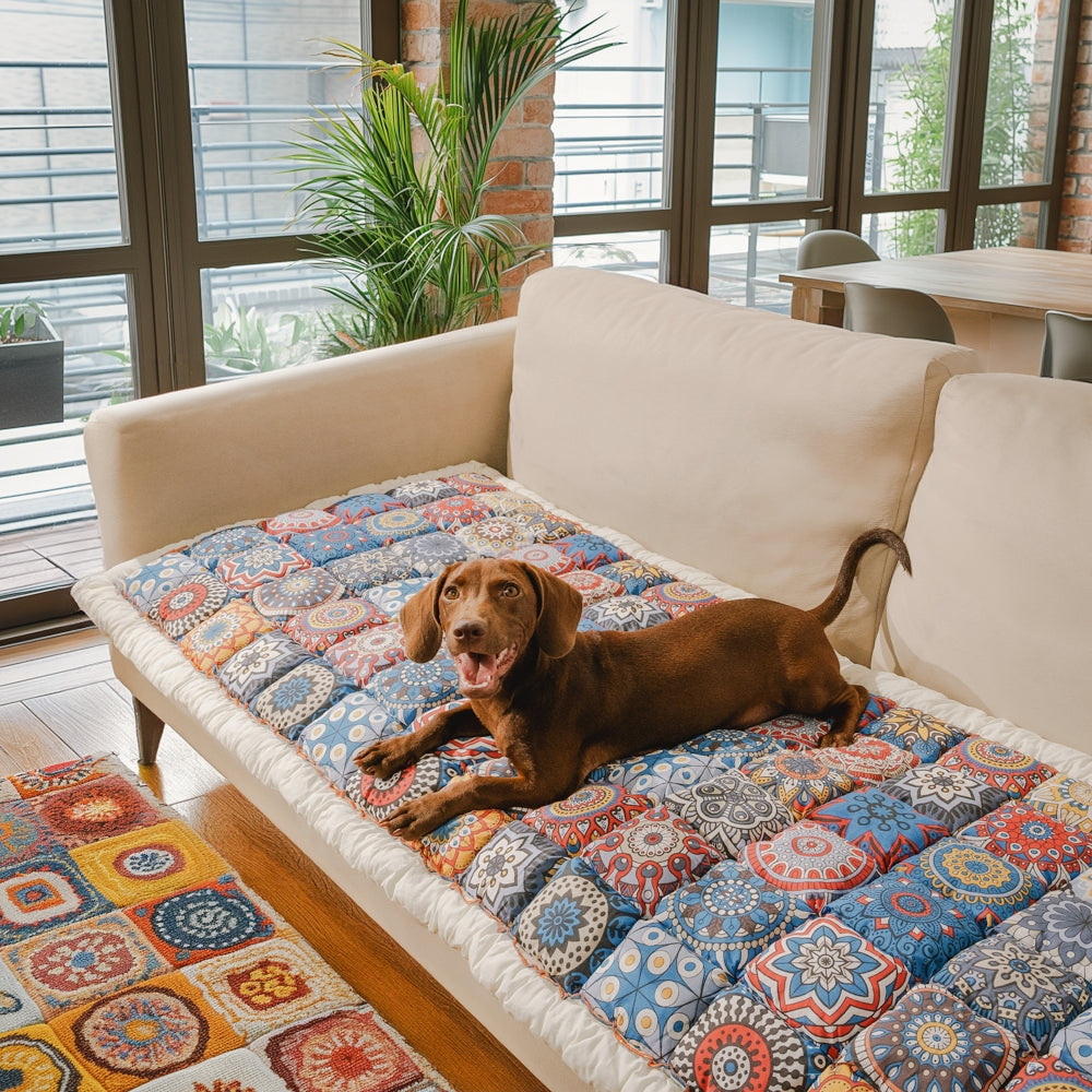 Couch Cover | Handmade Quilted Design, 100% Cotton Fabric 10